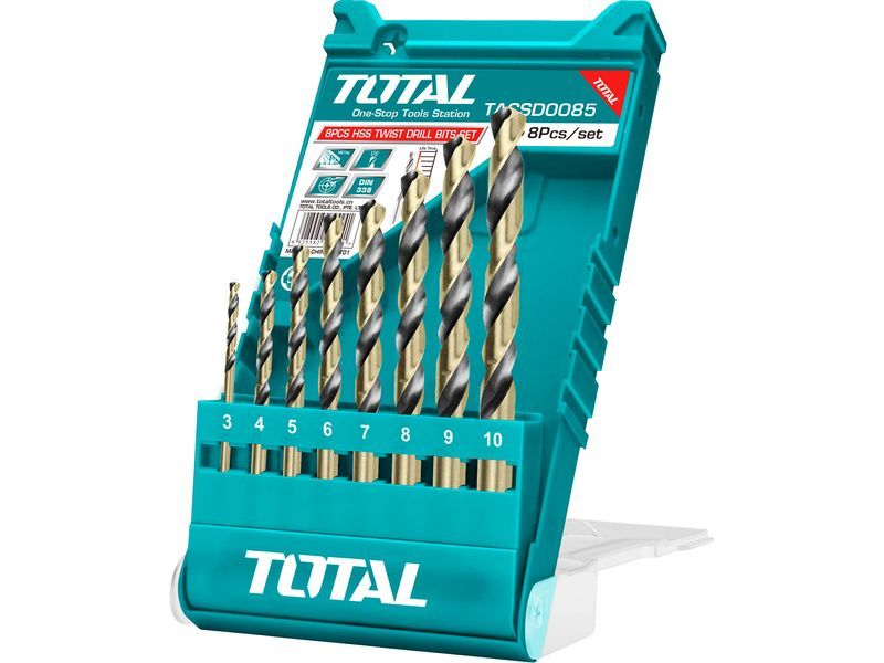 Forets pour métal, jeu de 8, HSS Forets pour métal, jeu de 8, HSS
