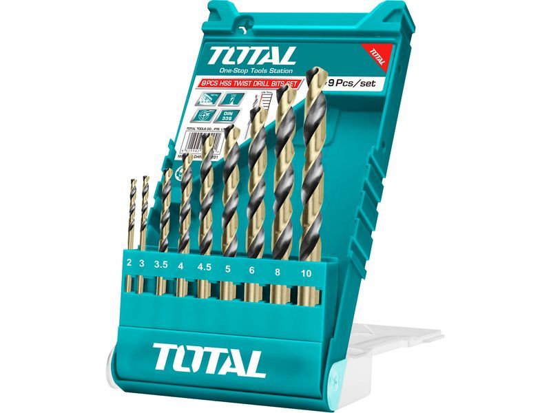  Forets pour métal, jeu de 9, HSS, HSS