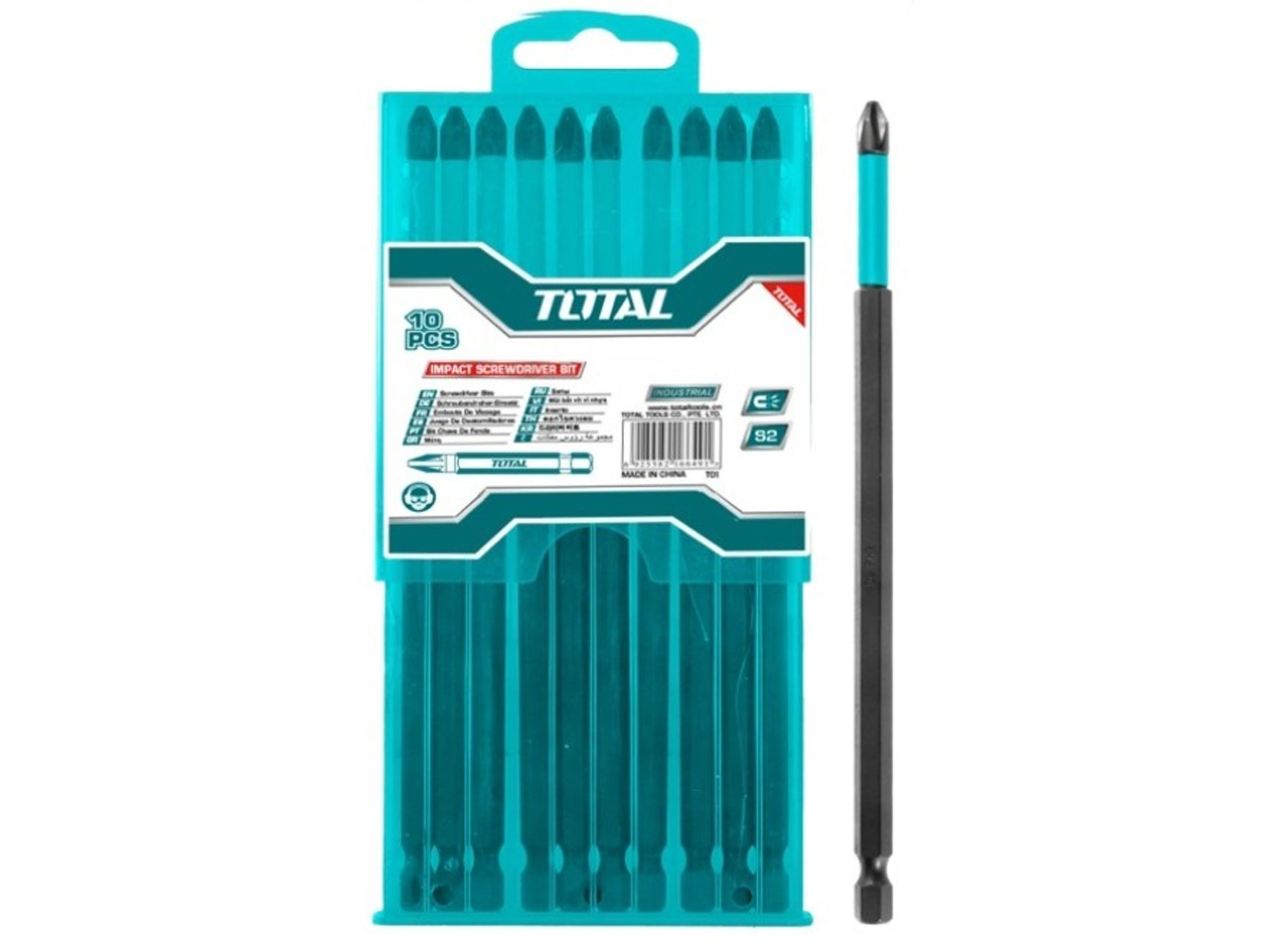 Total Embouts de tournevis à frapper, 250 mm, S2, jeu de 10, industrie Total Embouts de tournevis à frapper, 250 mm, S2, jeu de 10, industrie
